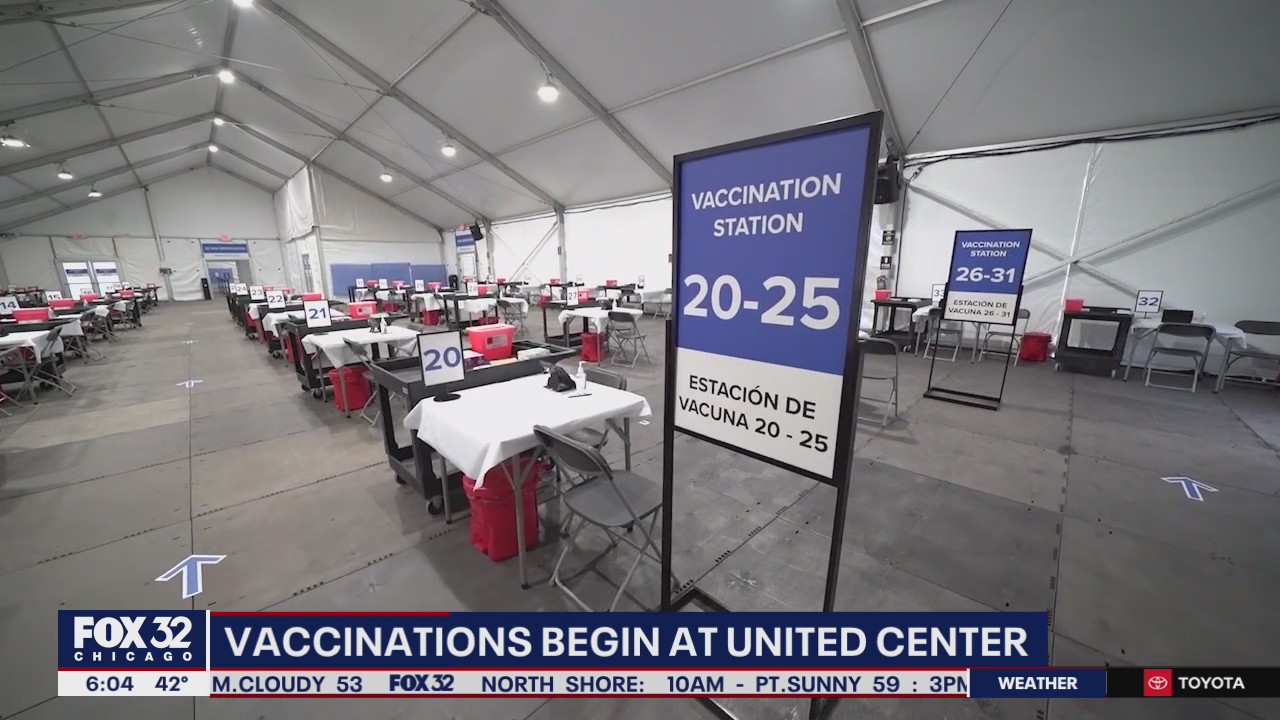 Vaccinations begin today at the United Center