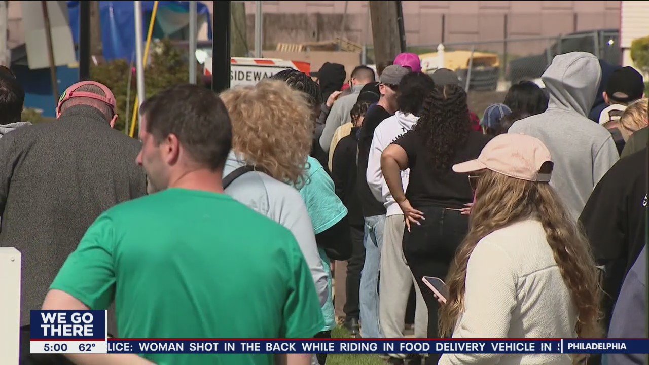 People waited in long lines to purchase now that New Jersey's recreational marijuana market is open