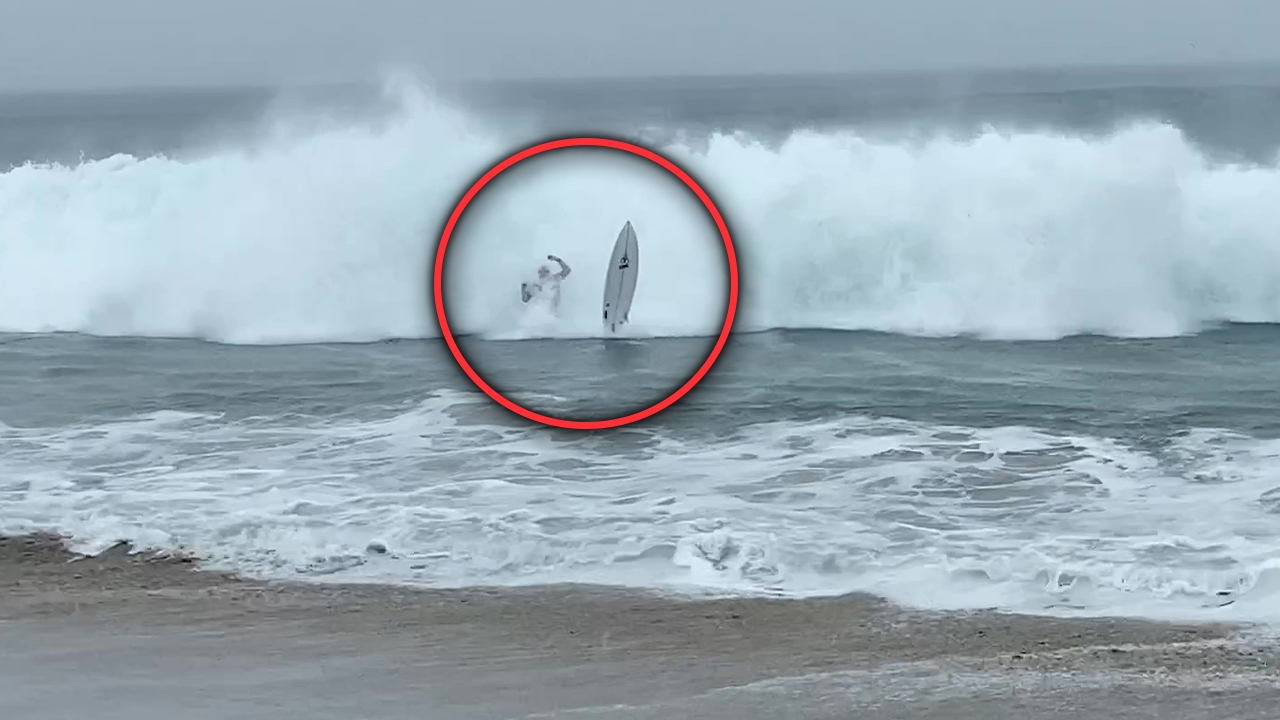 Surfers catch California waves as Hilary approaches