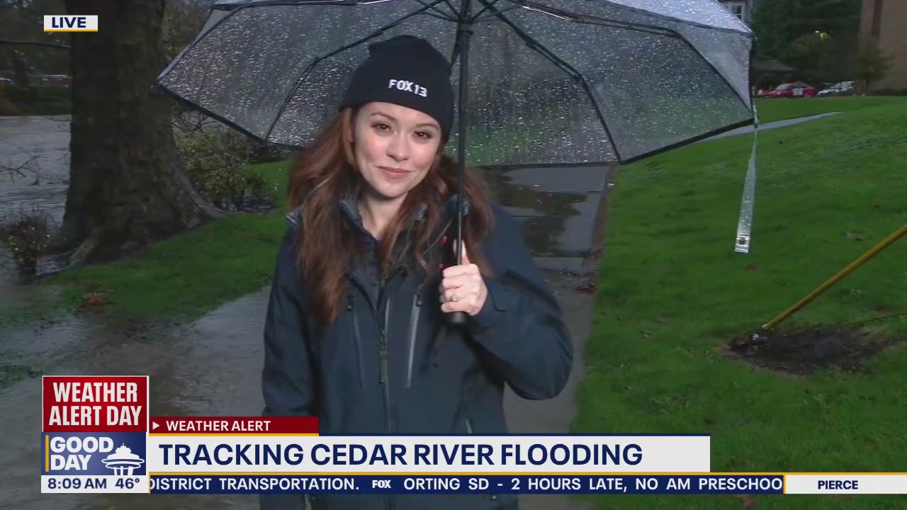 Cedar River in Renton, WA on track to break all-time flooding record