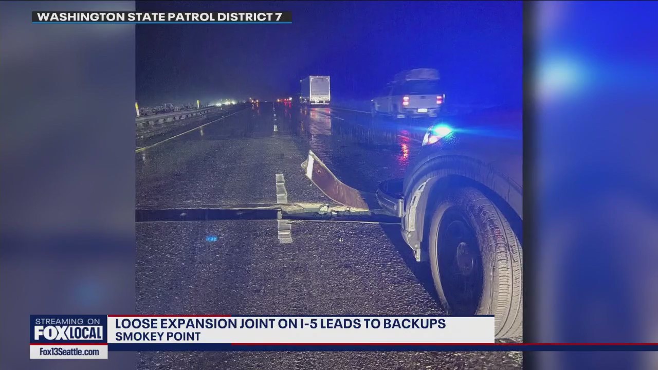 Loose expansion joint on I-5 leads to backups