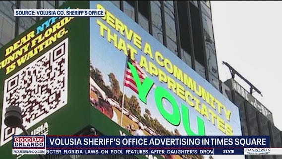 Volusia Sheriff advertising in New York's Times Square