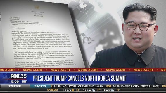 Trump cancels meeting with NKorean leader