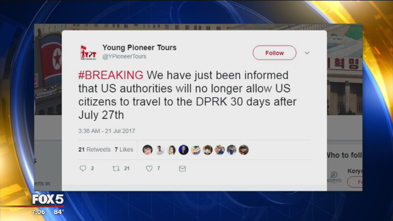 Reports: US to ban Americans from traveling to North Korea