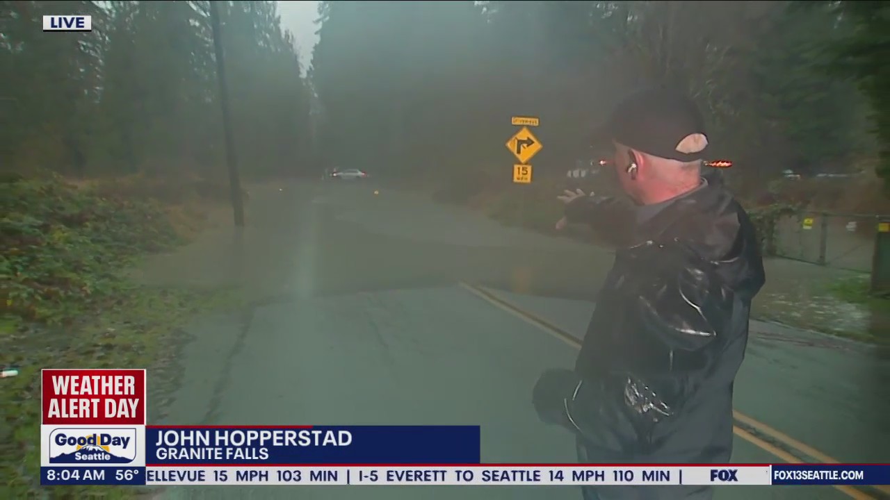 Woman rescued from submerged car in Granite Falls