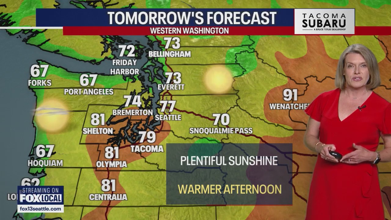 Seattle weather: warm end to the weekend