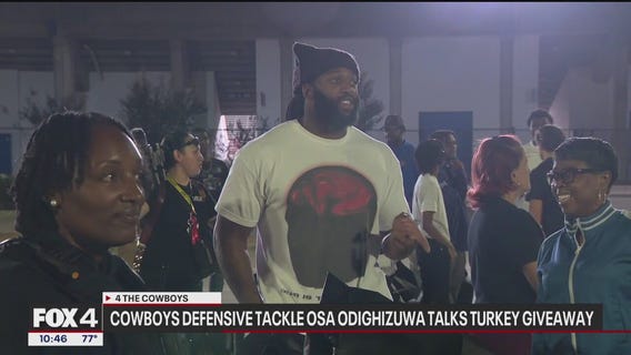 Dallas Cowboys DT Osa Odighizuwa talks turkey giveaway