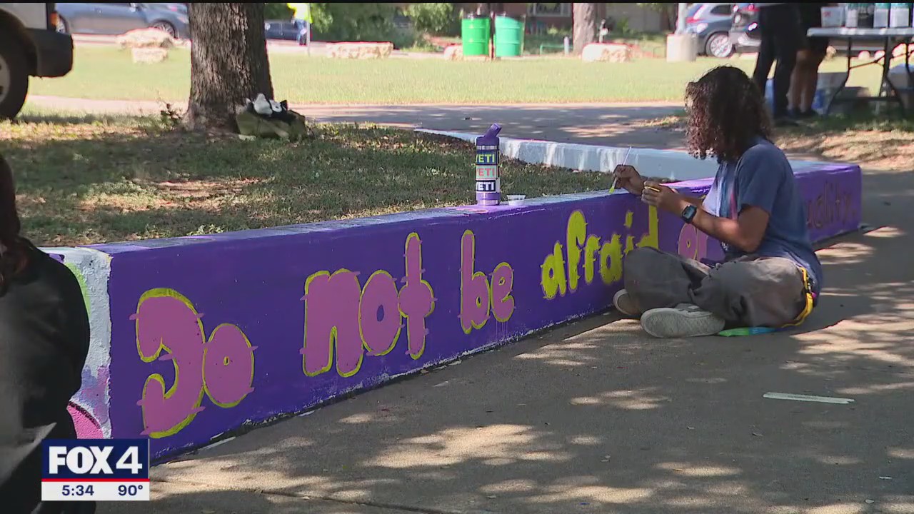 FW students paint positive messages on park wall
