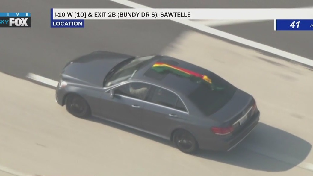 LAPD in pursuit of alleged robbery suspect