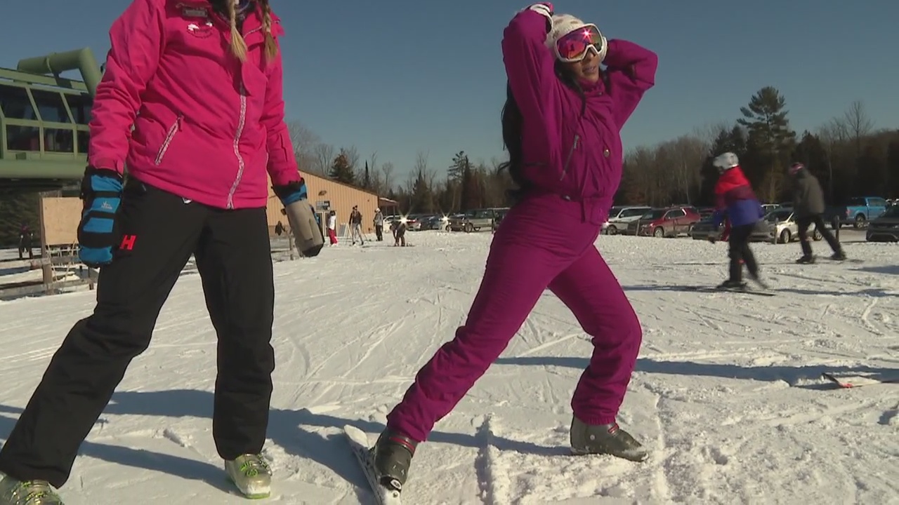 Maurielle's first time on the slopes at Treetops Resort in Gaylord