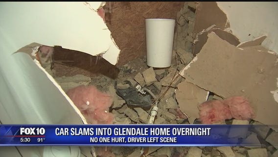 Car slams into Glendale home overnight