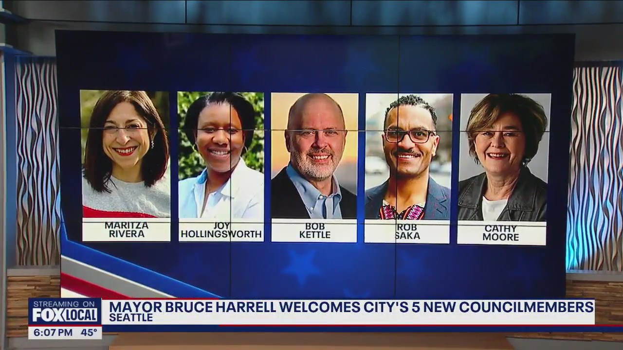 Seattle mayor Bruce Harrell welcomes city's 5 new councilmembers | FOX ...