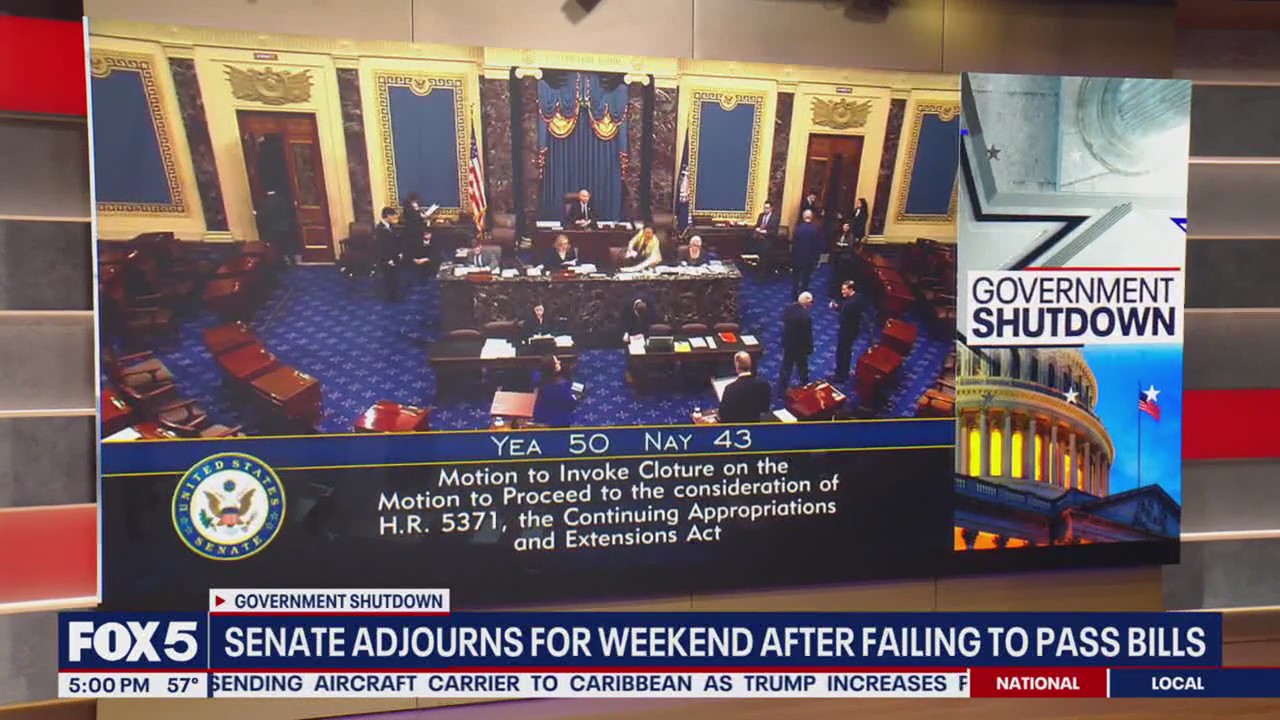 GOVERNMENT SHUTDOWN LATEST: Senate adjourns for weekend