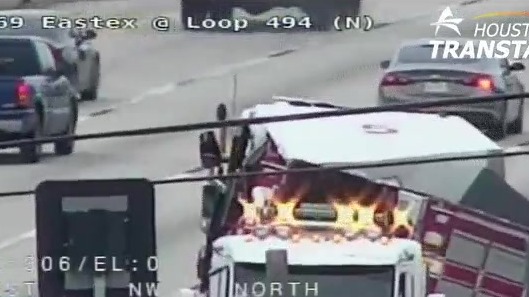 Houston firefighters, 18-wheeler driver hospitalized after collision