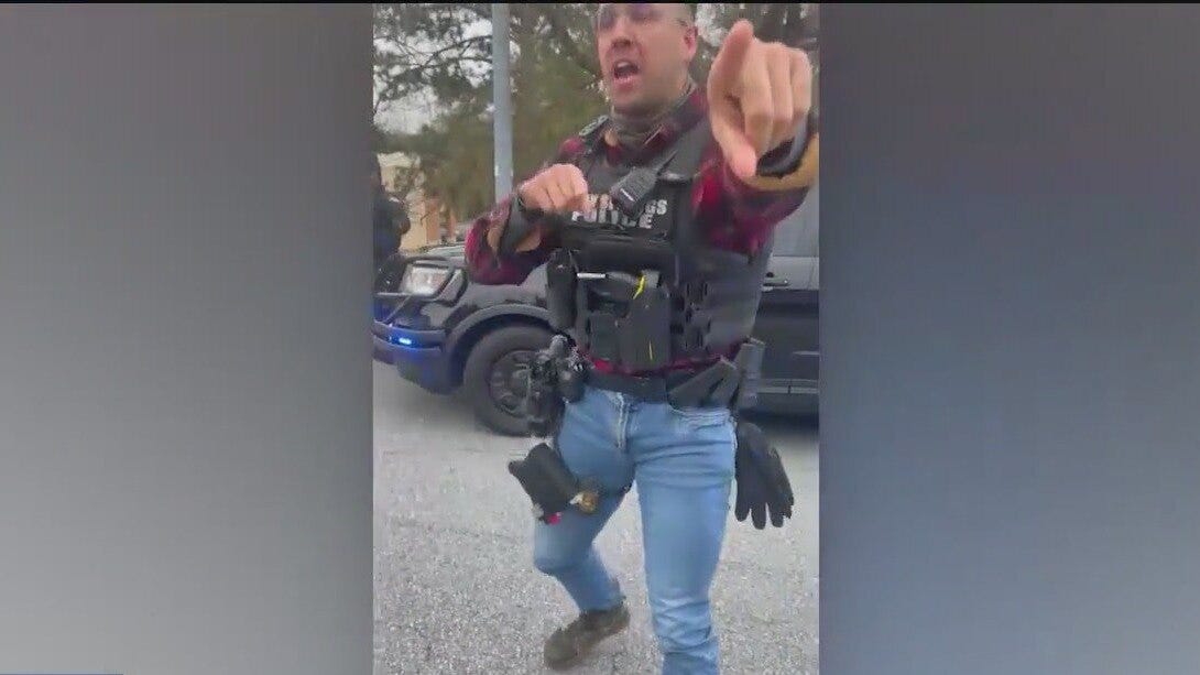 Moments after a man was shot by Sandy Springs police