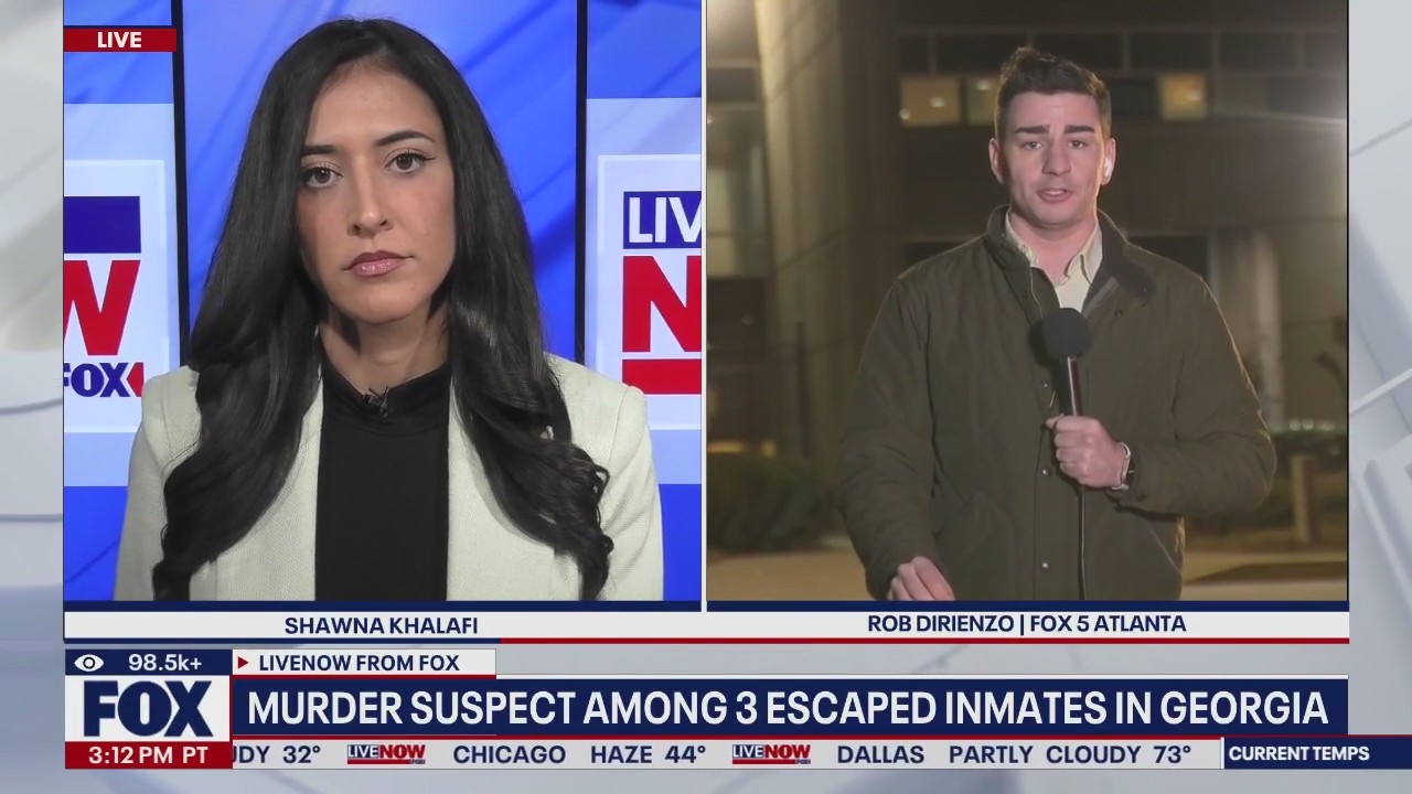 Murder suspect among 3 escaped inmates in Georgia