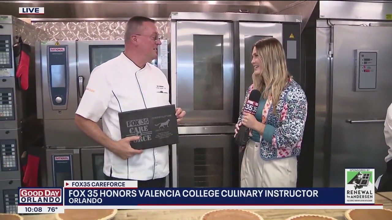FOX 35 presents culinary instructor with Care Force award