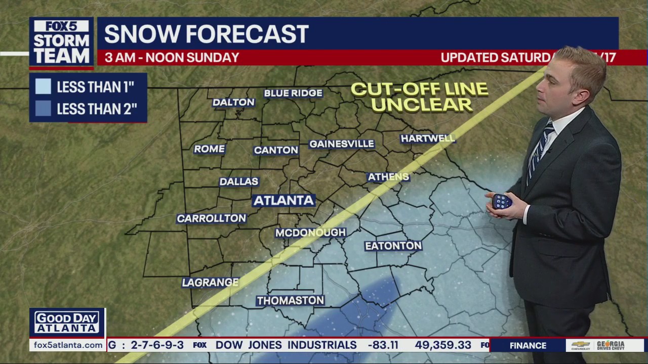 Snow Possible South of Metro Atlanta Early Sunday | FOX 5 Atlanta