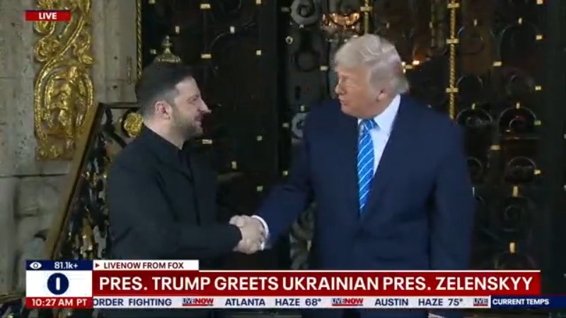 Watch: Trump greets Zelenskyy at Mar-a-Lago
