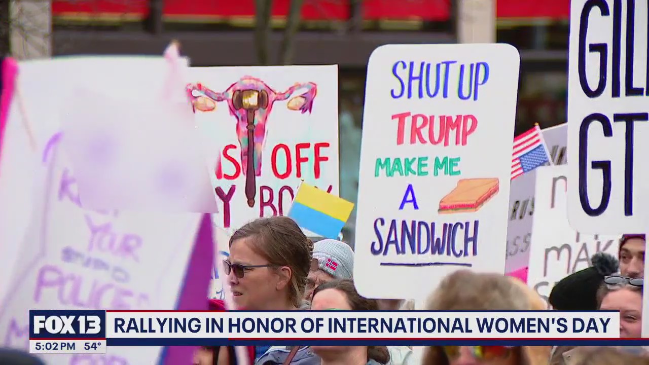 International Women's Day Rally in Seattle, WA