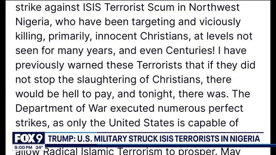 Trump launches Christmas night airstrikes on ISIS