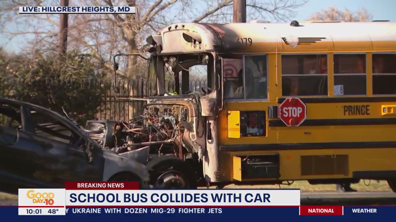 School bus involved in fiery head-on collision in Prince George's ...