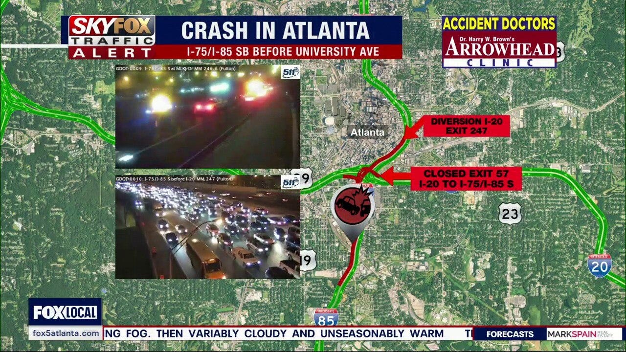 Serious crash on I-75/I-85SB on Friday morning
