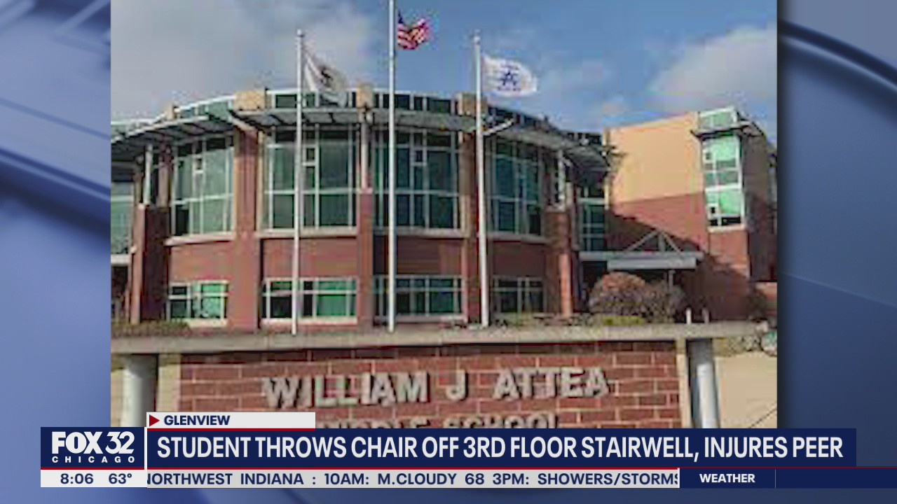 Student throws chair off 3rd floor stairwell, injures peer