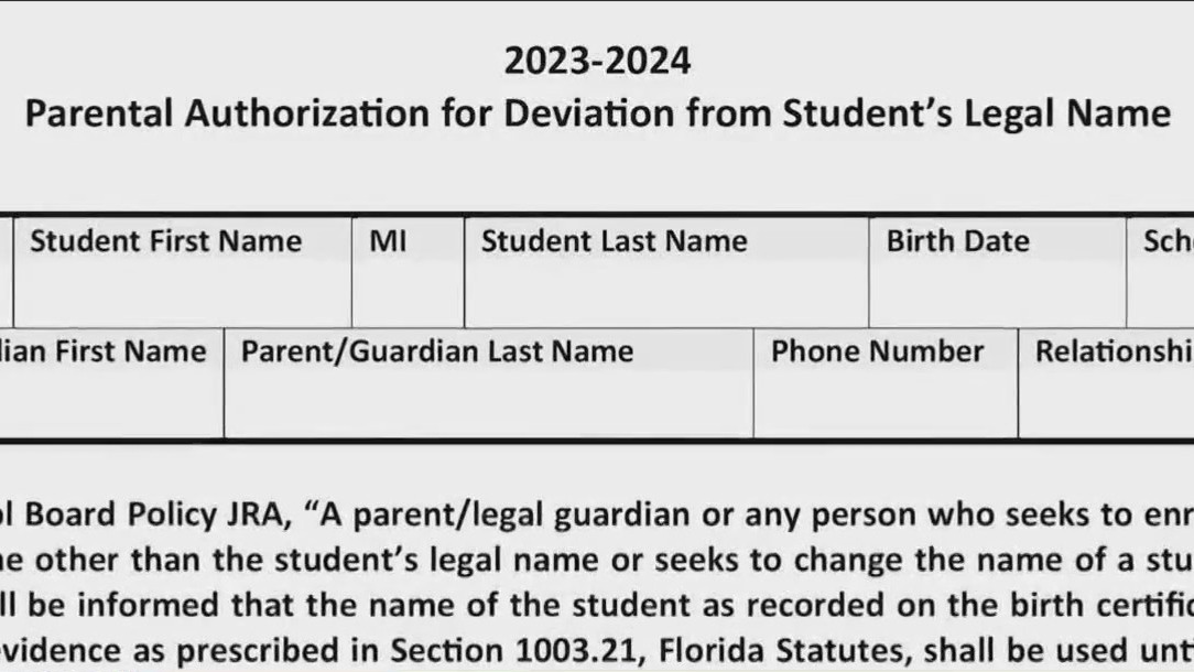 Permission slips needed for nicknames in some Florida schools