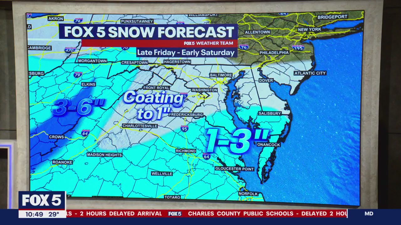 DC snow forecast: Wind chill, light snow Friday night