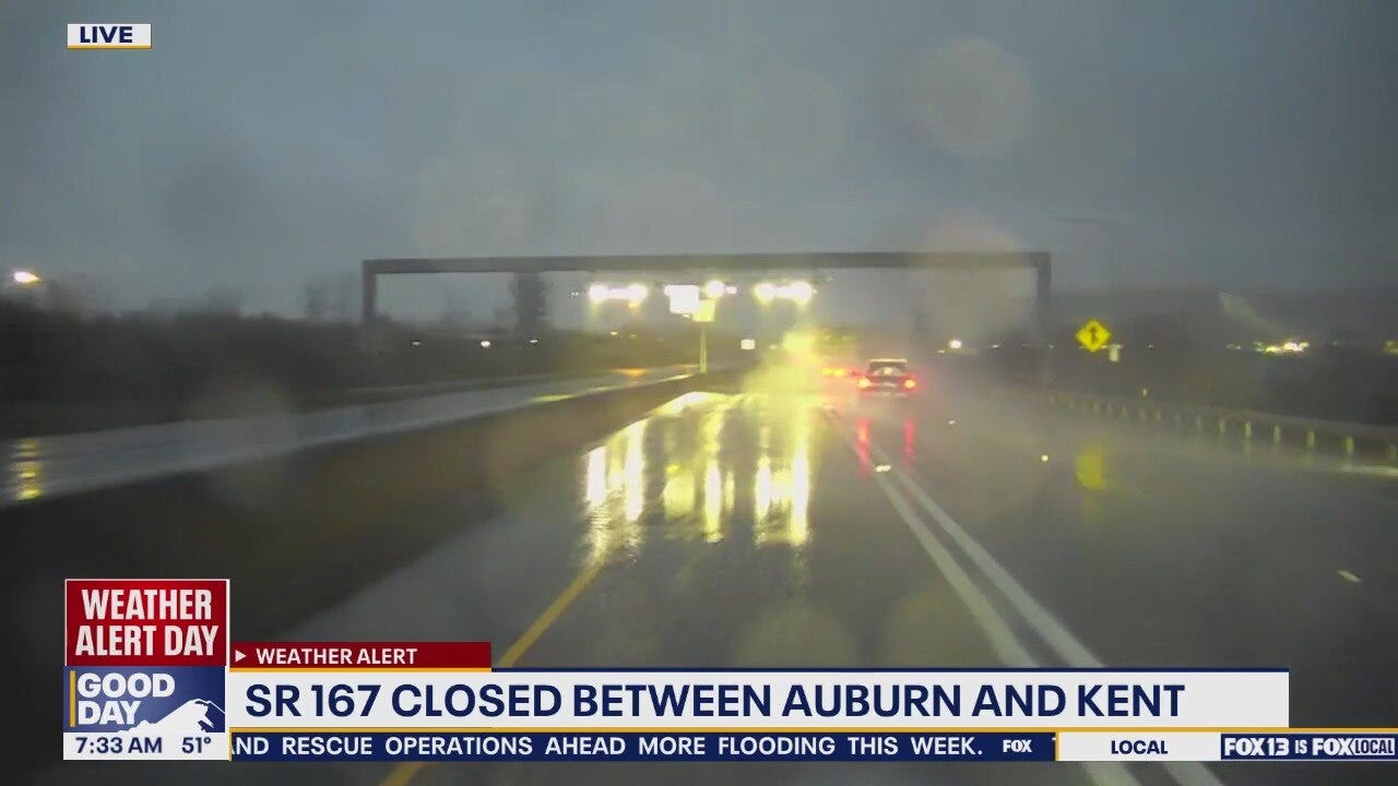 SR-167 closed between Auburn and Kent, WA