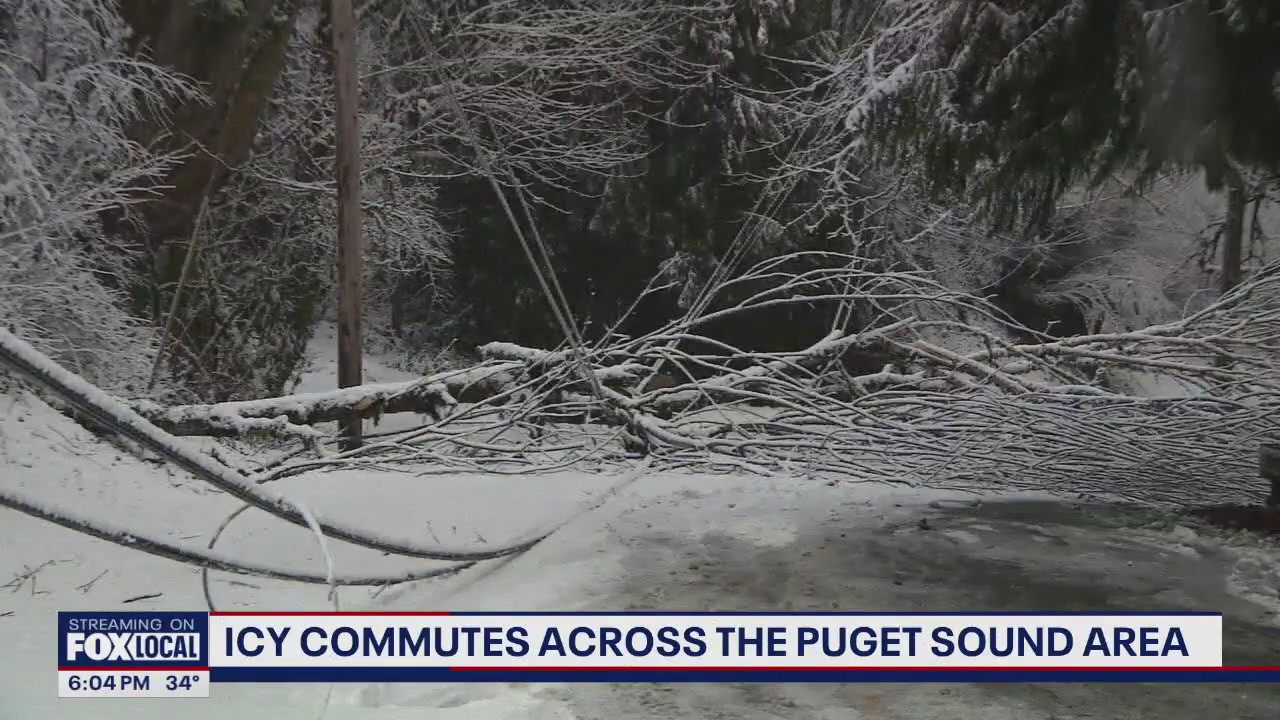 Icy commutes across Puget Sound area