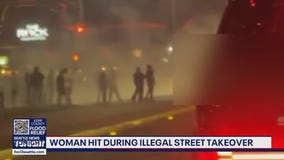 Woman hit during illegal street takeover in Auburn