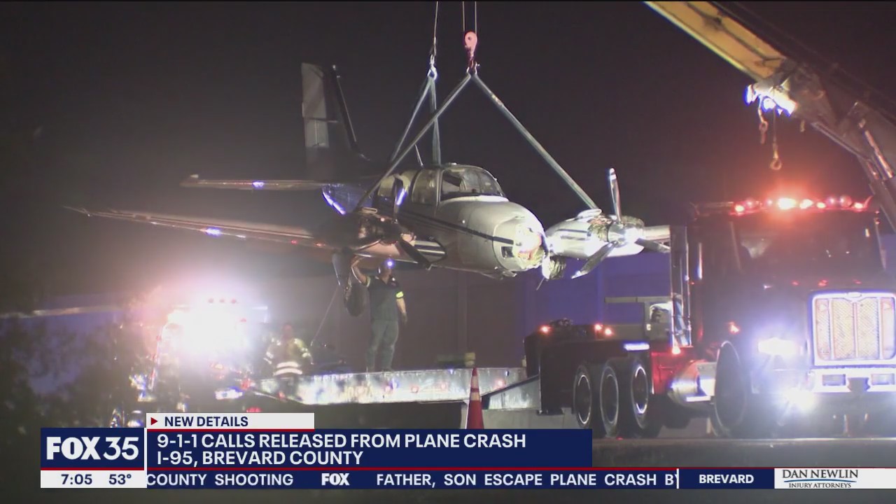 911 calls released from I-95 plane crash in Brevard County | FOX 35 Orlando
