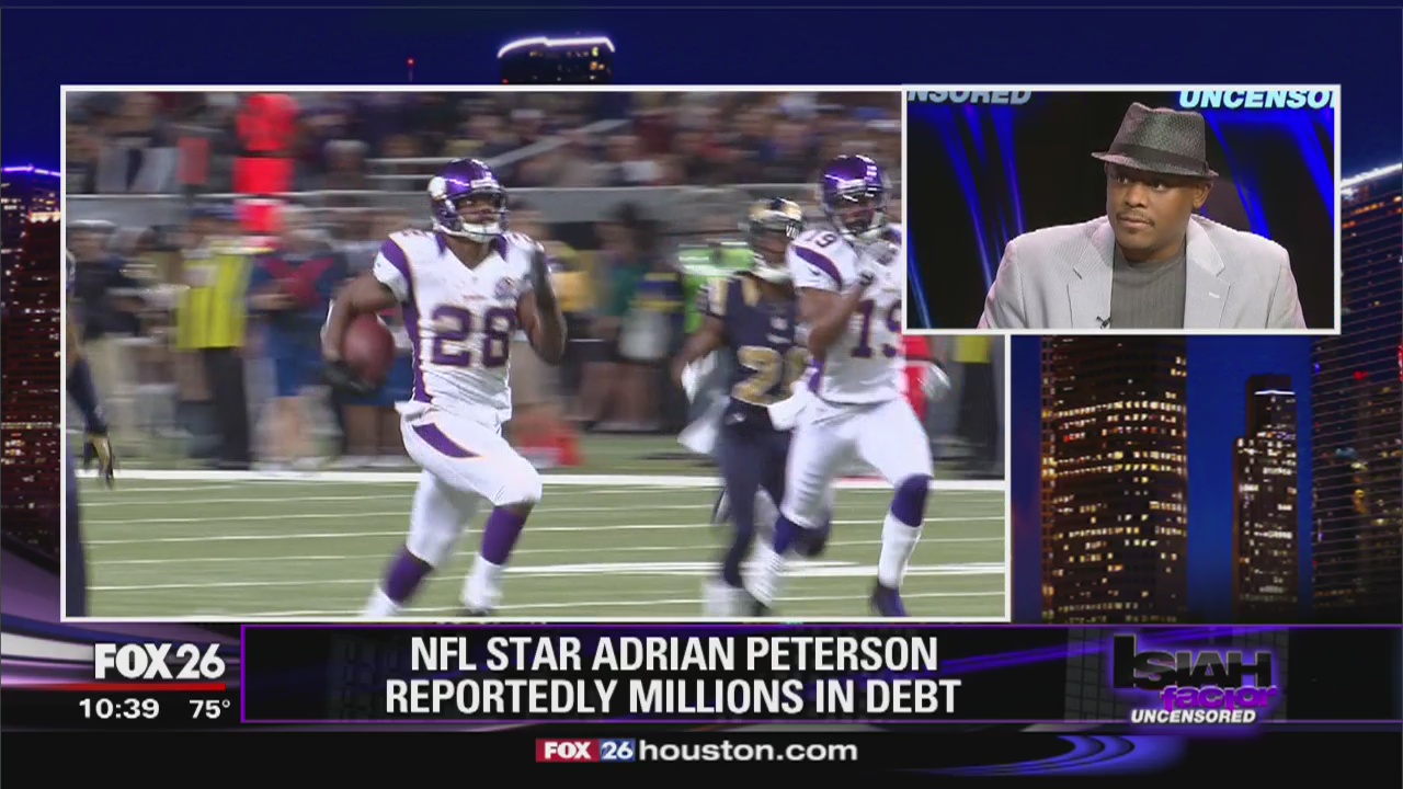NFL star Adrian Peterson reportedly millions in debt
