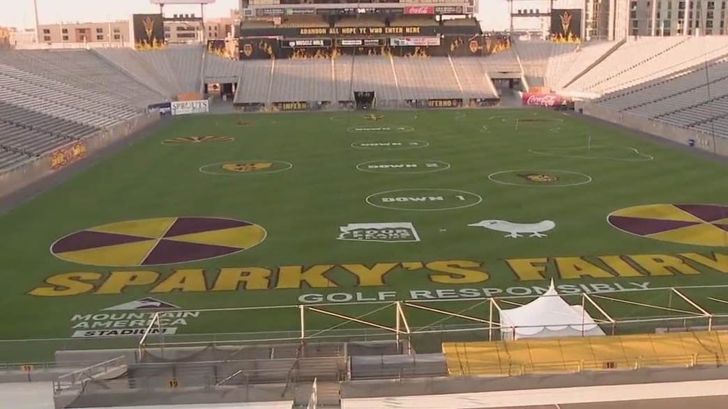 ASU football stadium transforms into a driving range