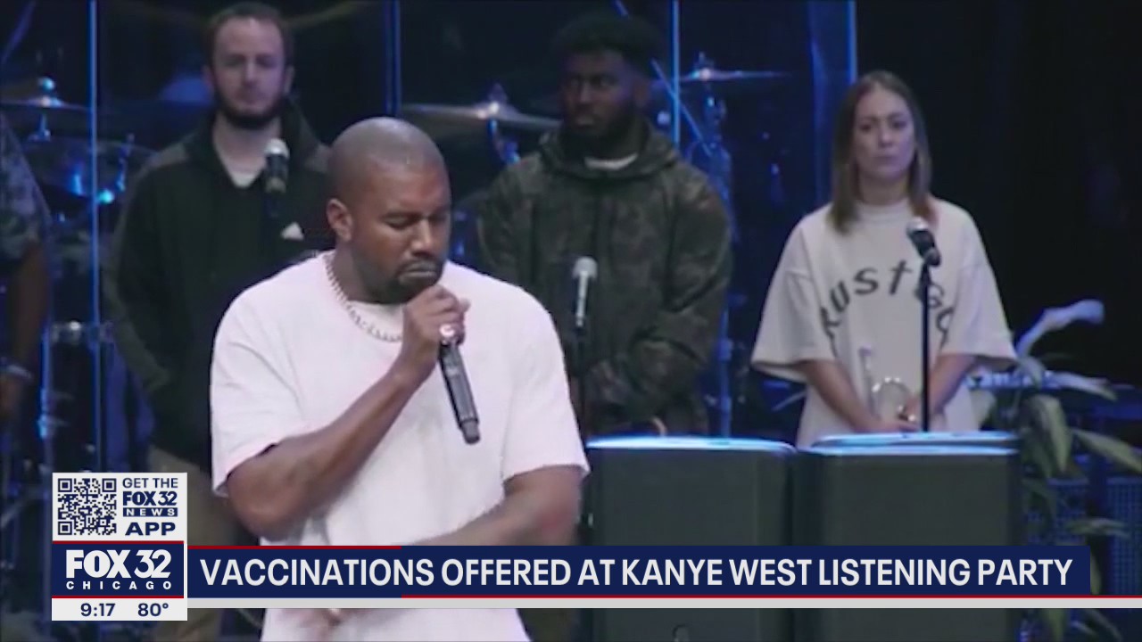 COVID vaccines offered at Kanye West listening party