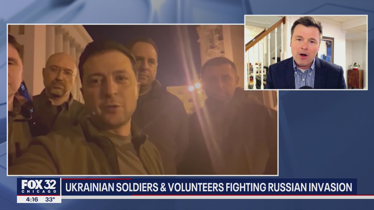 Ukrainian soldiers, volunteers fighting Russian invasion