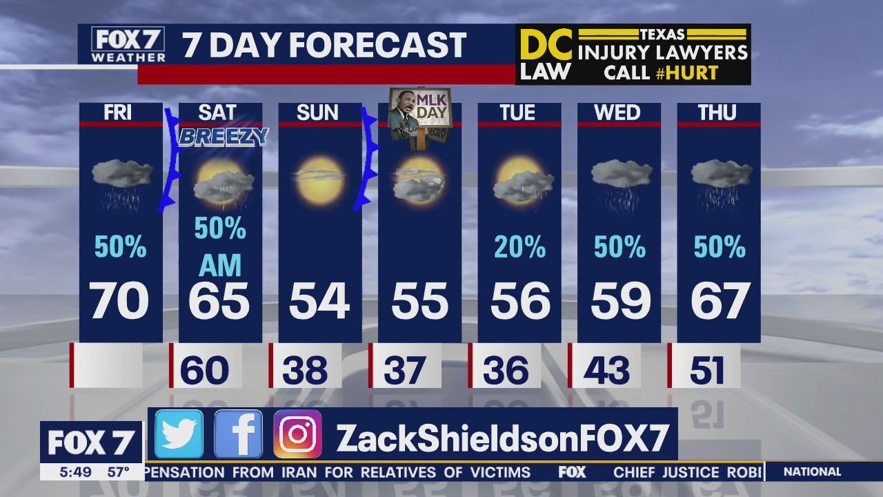 Morning weather forecast for January 17