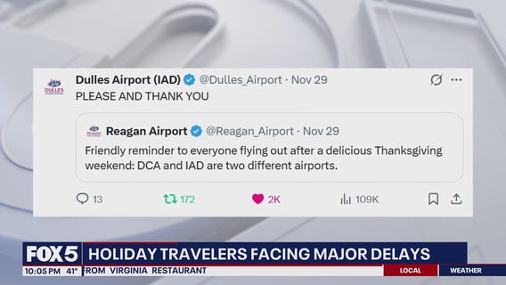 Thanksgiving travel chaos: 400 DCA flights delayed