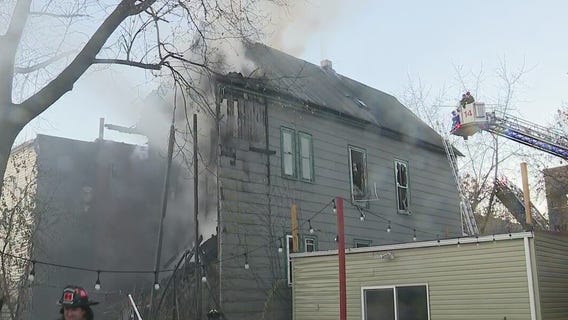 Crews battle fire at 3-story home in Logan Square