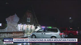 Snow at Snoqualmie Pass making travel difficult