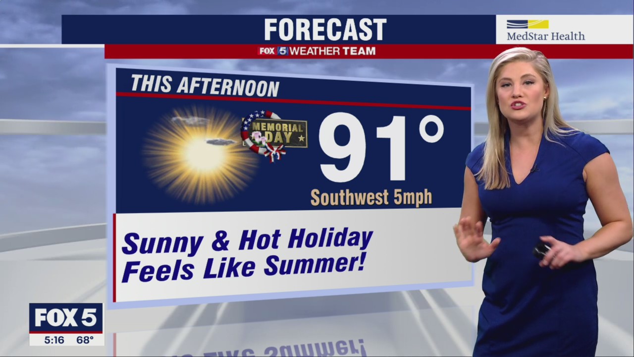 FOX 5 Weather forecast for Monday, May 30