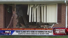 Truck barrels into house in the middle of the night in Farmington Hills