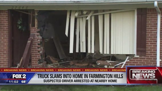 Truck barrels into house in the middle of the night in Farmington Hills