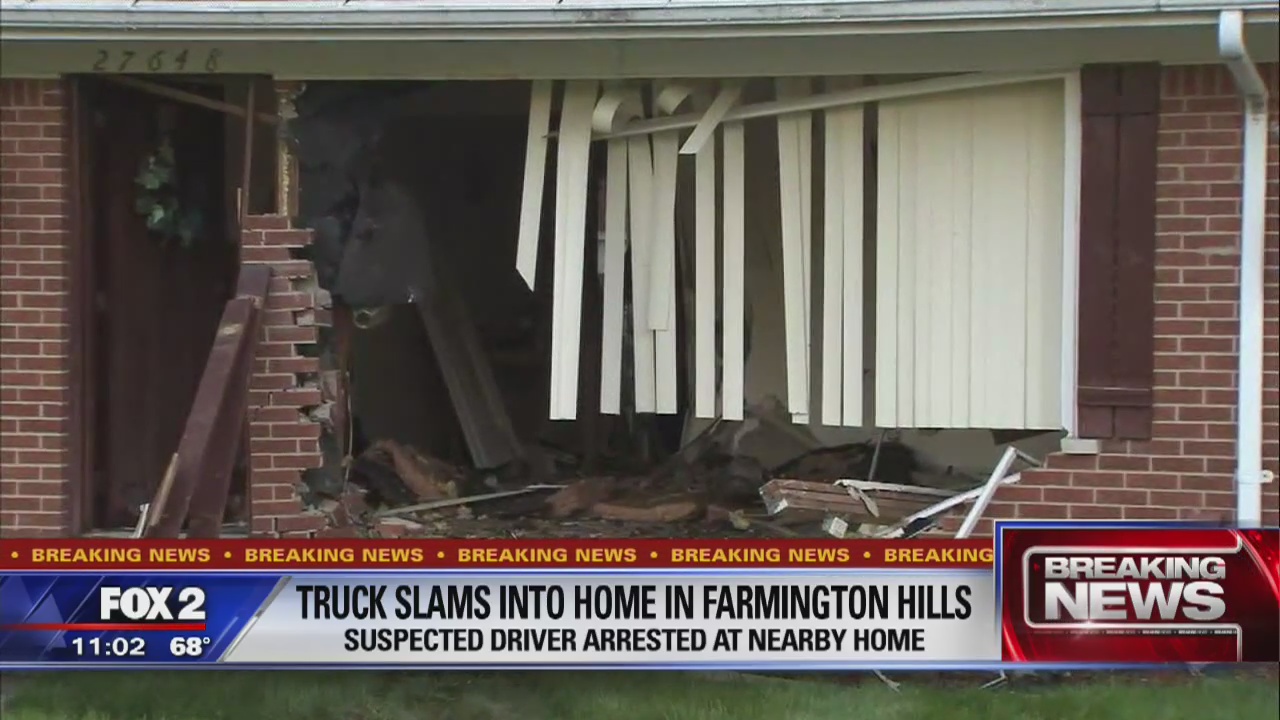 Truck barrels into house in the middle of the night in Farmington Hills