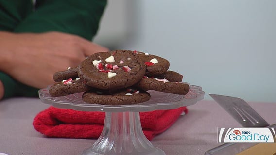 Yum! Impress Santa with these triple chocolate peppermint-filled cookies