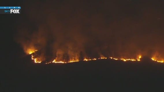 Pyrite Fire continues to burn in Jurupa Valley