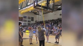 Watch: Blind Basketball player sinks shot in packed gym