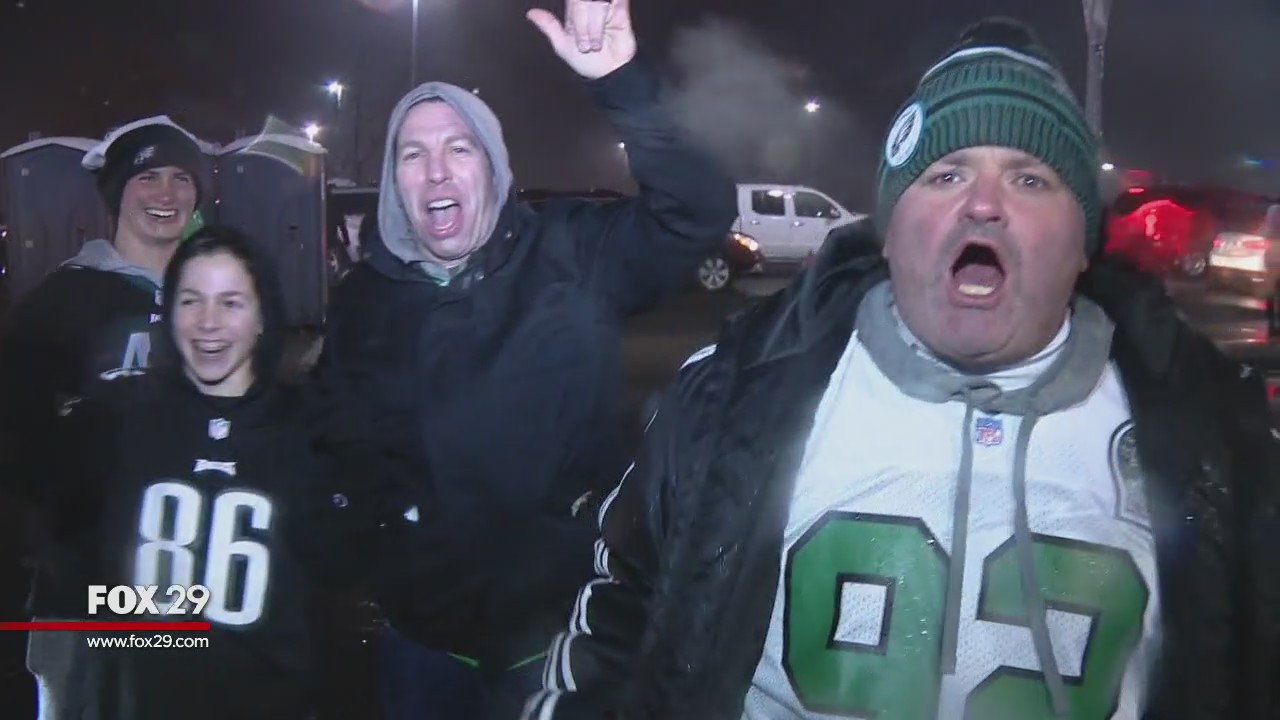 Eagles fans travel to MetLife Stadium and celebrate NFC East Champions